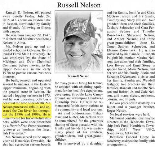 Cut River Inn (Fishers Bar and Restaurant, Callihans) - Aug 13 2015 Article (newer photo)